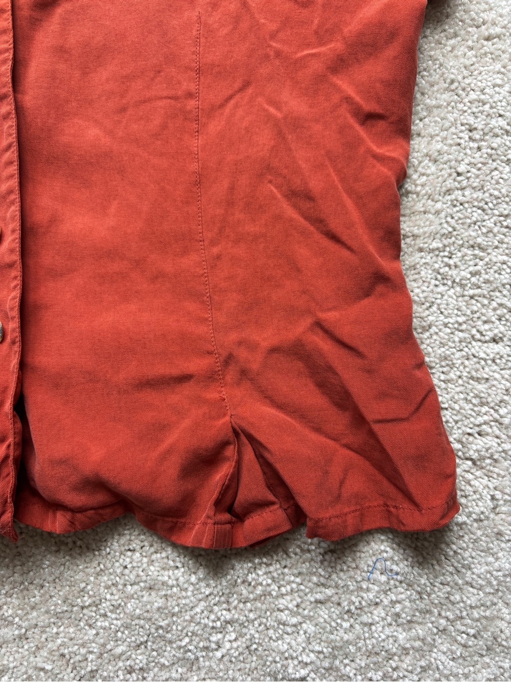 Amanda Smith 100% Silk Burnt Orange Short Sleeve Button-Front Shirt - Picture 4 of 14